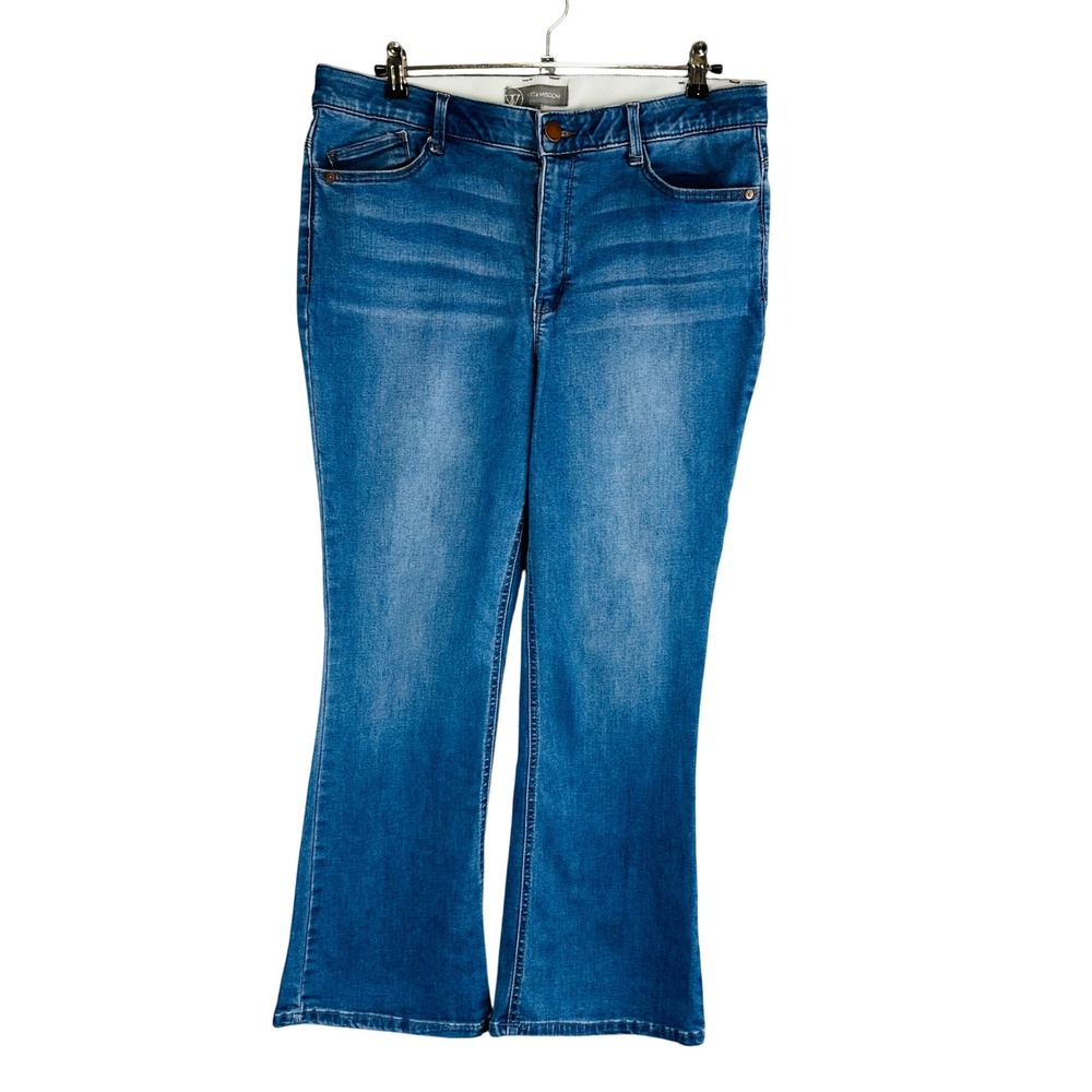 Wit & Wisdom Womans Sz 16P Jeans Bootcut Comfort Waist Stretch Blue Pockets